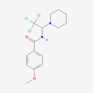 molecular formula C15H19Cl3N2O2 B412509 4-Methoxy-N-(2,2,2-trichloro-1-piperidin-1-yl-ethyl)-benzamide 