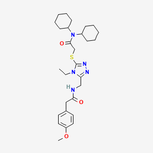 N,N-dicyclohexyl-2-{[4-ethyl-5-({[(4-methoxyphenyl)acetyl]amino}methyl)-4H-1,2,4-triazol-3-yl]sulfanyl}acetamide