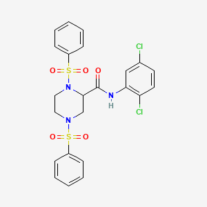 1,4-bis(benzenesulfonyl)-N-(2,5-dichlorophenyl)piperazine-2-carboxamide