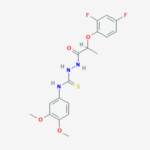 molecular formula C18H19F2N3O4S B4125125 2-[2-(2,4-difluorophenoxy)propanoyl]-N-(3,4-dimethoxyphenyl)hydrazinecarbothioamide 