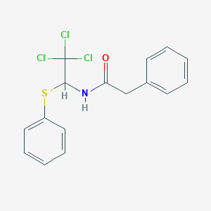 molecular formula C16H14Cl3NOS B412513 2-Phenyl-N-(2,2,2-trichloro-1-phenylsulfanyl-ethyl)-acetamide 