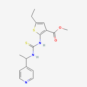 methyl 5-ethyl-2-[({[1-(4-pyridinyl)ethyl]amino}carbonothioyl)amino]-3-thiophenecarboxylate