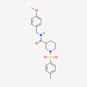 molecular formula C21H26N2O4S B4125143 N-[(4-methoxyphenyl)methyl]-1-(4-methylphenyl)sulfonylpiperidine-3-carboxamide 