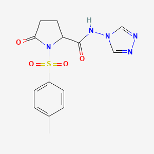 1-[(4-methylphenyl)sulfonyl]-5-oxo-N-4H-1,2,4-triazol-4-ylprolinamide