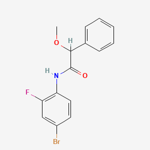 molecular formula C15H13BrFNO2 B4125156 N-(4-bromo-2-fluorophenyl)-2-methoxy-2-phenylacetamide 