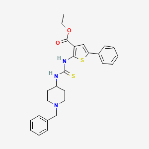 molecular formula C26H29N3O2S2 B4125158 ethyl 2-({[(1-benzyl-4-piperidinyl)amino]carbonothioyl}amino)-5-phenyl-3-thiophenecarboxylate 