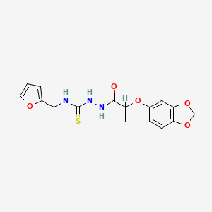 molecular formula C16H17N3O5S B4125169 2-[2-(1,3-benzodioxol-5-yloxy)propanoyl]-N-(furan-2-ylmethyl)hydrazinecarbothioamide 