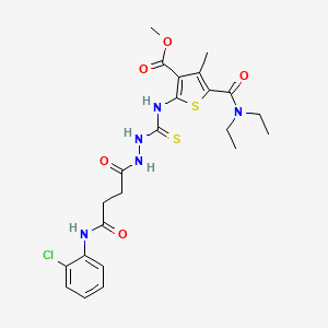 methyl 2-{[(2-{4-[(2-chlorophenyl)amino]-4-oxobutanoyl}hydrazino)carbonothioyl]amino}-5-[(diethylamino)carbonyl]-4-methyl-3-thiophenecarboxylate