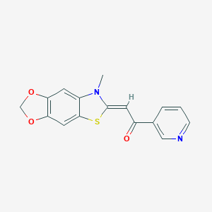 molecular formula C16H12N2O3S B412518 2-(7-methyl[1,3]dioxolo[4,5-f][1,3]benzothiazol-6(7H)-ylidene)-1-(3-pyridinyl)ethanone 
