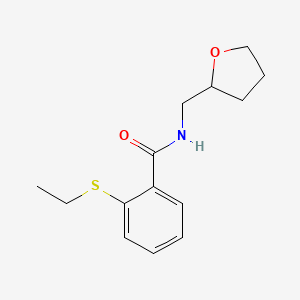 molecular formula C14H19NO2S B4125183 2-(ethylsulfanyl)-N-(tetrahydrofuran-2-ylmethyl)benzamide 