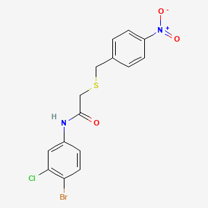 molecular formula C15H12BrClN2O3S B4125195 N-(4-bromo-3-chlorophenyl)-2-[(4-nitrobenzyl)thio]acetamide 