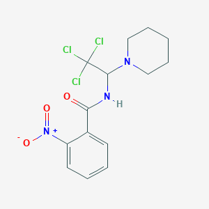 molecular formula C14H16Cl3N3O3 B412521 2-nitro-N-(2,2,2-trichloro-1-piperidin-1-ylethyl)benzamide 