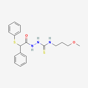 N-(3-methoxypropyl)-2-[phenyl(phenylthio)acetyl]hydrazinecarbothioamide