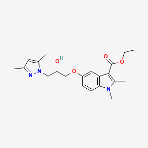 ethyl 5-[3-(3,5-dimethyl-1H-pyrazol-1-yl)-2-hydroxypropoxy]-1,2-dimethyl-1H-indole-3-carboxylate