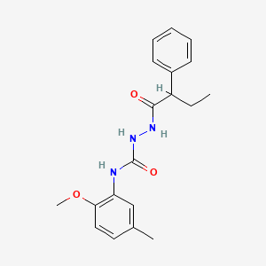 molecular formula C19H23N3O3 B4125235 N-(2-methoxy-5-methylphenyl)-2-(2-phenylbutanoyl)hydrazinecarboxamide 