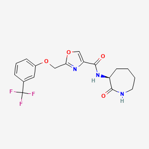 N-[(3S)-2-oxo-3-azepanyl]-2-{[3-(trifluoromethyl)phenoxy]methyl}-1,3-oxazole-4-carboxamide