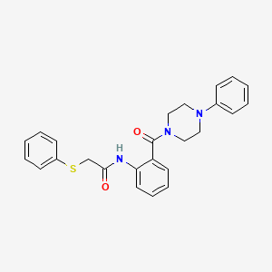 N-{2-[(4-phenyl-1-piperazinyl)carbonyl]phenyl}-2-(phenylthio)acetamide