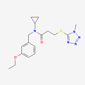 molecular formula C17H23N5O2S B4125282 N-cyclopropyl-N-(3-ethoxybenzyl)-3-[(1-methyl-1H-tetrazol-5-yl)thio]propanamide 