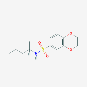 molecular formula C13H19NO4S B4125290 N-(1-methylbutyl)-2,3-dihydro-1,4-benzodioxine-6-sulfonamide 