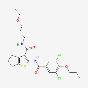 2-[(3,5-dichloro-4-propoxybenzoyl)amino]-N-(3-ethoxypropyl)-5,6-dihydro-4H-cyclopenta[b]thiophene-3-carboxamide