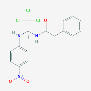 molecular formula C16H14Cl3N3O3 B412532 2-phenyl-N-[2,2,2-trichloro-1-(4-nitroanilino)ethyl]acetamide CAS No. 301816-67-1