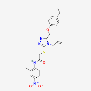 N-(2-methyl-4-nitrophenyl)-2-[[5-[(4-propan-2-ylphenoxy)methyl]-4-prop-2-enyl-1,2,4-triazol-3-yl]sulfanyl]acetamide