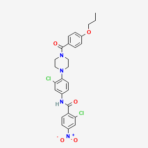 2-chloro-N-{3-chloro-4-[4-(4-propoxybenzoyl)-1-piperazinyl]phenyl}-4-nitrobenzamide