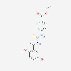 ethyl 4-[({[1-(2,5-dimethoxyphenyl)ethyl]amino}carbonothioyl)amino]benzoate