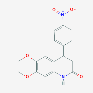 9-(4-NITROPHENYL)-2H,3H,6H,7H,8H,9H-[1,4]DIOXINO[2,3-G]QUINOLIN-7-ONE