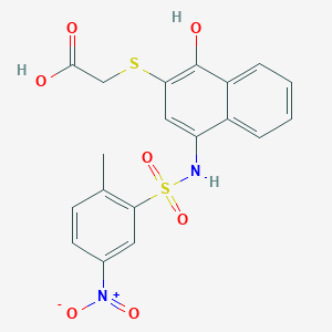 2-[1-Hydroxy-4-[(2-methyl-5-nitrophenyl)sulfonylamino]naphthalen-2-yl]sulfanylacetic acid