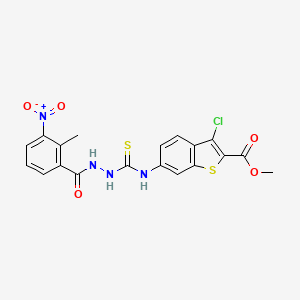 molecular formula C19H15ClN4O5S2 B4125408 methyl 3-chloro-6-({[2-(2-methyl-3-nitrobenzoyl)hydrazino]carbonothioyl}amino)-1-benzothiophene-2-carboxylate 