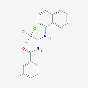 molecular formula C19H14Cl4N2O B412541 3-chloro-N-[2,2,2-trichloro-1-(1-naphthylamino)ethyl]benzamide 