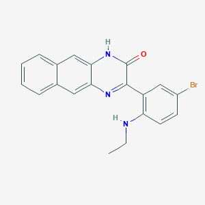 molecular formula C20H16BrN3O B412543 3-[5-bromo-2-(ethylamino)phenyl]-1H-benzo[g]quinoxalin-2-one 