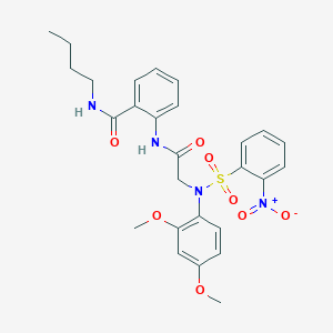 molecular formula C27H30N4O8S B4125430 N-butyl-2-({N-(2,4-dimethoxyphenyl)-N-[(2-nitrophenyl)sulfonyl]glycyl}amino)benzamide 