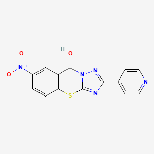 molecular formula C14H9N5O3S B4125441 7-nitro-2-(4-pyridyl)-9H-[1,2,4]triazolo[5,1-b][1,3]benzothiazin-9-ol 