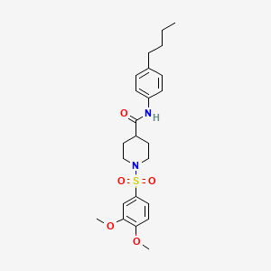 N-(4-butylphenyl)-1-[(3,4-dimethoxyphenyl)sulfonyl]-4-piperidinecarboxamide