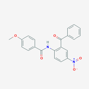 molecular formula C21H16N2O5 B412546 N-{2-benzoyl-4-nitrophenyl}-4-methoxybenzamide 