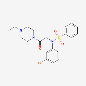 molecular formula C20H24BrN3O3S B4125462 N-(3-bromophenyl)-N-[2-(4-ethyl-1-piperazinyl)-2-oxoethyl]benzenesulfonamide 