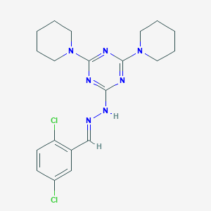 molecular formula C20H25Cl2N7 B412547 2,5-Dichlorobenzaldehyde [4,6-di(1-piperidinyl)-1,3,5-triazin-2-yl]hydrazone 
