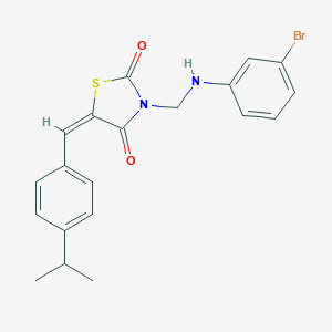 molecular formula C20H19BrN2O2S B412548 3-[(3-Bromoanilino)methyl]-5-(4-isopropylbenzylidene)-1,3-thiazolidine-2,4-dione 