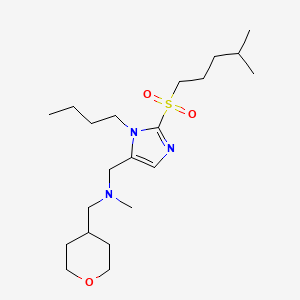 molecular formula C21H39N3O3S B4125489 N-[[3-butyl-2-(4-methylpentylsulfonyl)imidazol-4-yl]methyl]-N-methyl-1-(oxan-4-yl)methanamine 