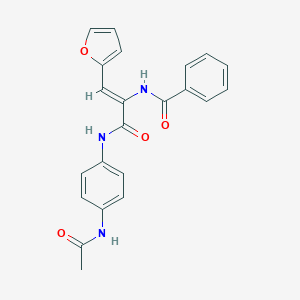 molecular formula C22H19N3O4 B412549 N-[1-{[4-(acetylamino)anilino]carbonyl}-2-(2-furyl)vinyl]benzamide 