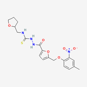 2-({5-[(4-METHYL-2-NITROPHENOXY)METHYL]-2-FURYL}CARBONYL)-N~1~-(TETRAHYDRO-2-FURANYLMETHYL)-1-HYDRAZINECARBOTHIOAMIDE