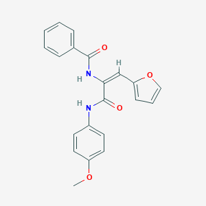 molecular formula C21H18N2O4 B412552 N-[(E)-1-(furan-2-yl)-3-(4-methoxyanilino)-3-oxoprop-1-en-2-yl]benzamide CAS No. 303099-80-1