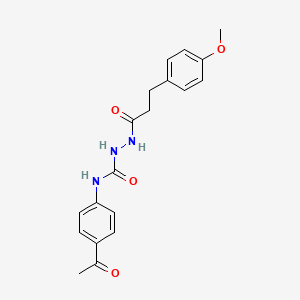 N-(4-acetylphenyl)-2-[3-(4-methoxyphenyl)propanoyl]hydrazinecarboxamide