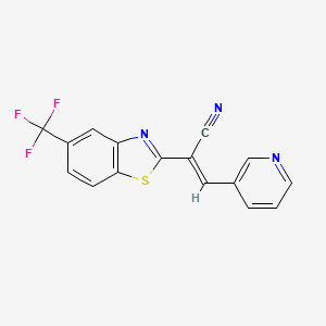 (E)-3-pyridin-3-yl-2-[5-(trifluoromethyl)-1,3-benzothiazol-2-yl]prop-2-enenitrile