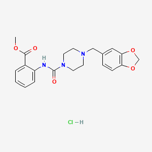 Methyl 2-[[4-(1,3-benzodioxol-5-ylmethyl)piperazine-1-carbonyl]amino]benzoate;hydrochloride