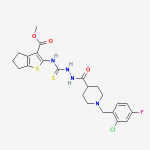 methyl 2-{[(2-{[1-(2-chloro-4-fluorobenzyl)-4-piperidinyl]carbonyl}hydrazino)carbonothioyl]amino}-5,6-dihydro-4H-cyclopenta[b]thiophene-3-carboxylate