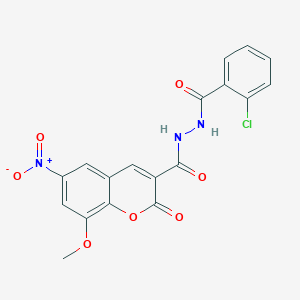 N'-(2-chlorobenzoyl)-8-methoxy-6-nitro-2-oxo-2H-chromene-3-carbohydrazide