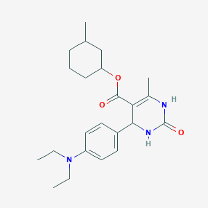 molecular formula C23H33N3O3 B412559 3-Methylcyclohexyl 4-[4-(diethylamino)phenyl]-6-methyl-2-oxo-1,2,3,4-tetrahydro-5-pyrimidinecarboxylate 